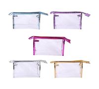 Borsa per cosmetici trasparente da 5 pezzi, Borse per cosmetici da viaggio portatili Astuccio per trucco trasparente Astuccio da viaggio con cinque colori per le vacanze in bagno