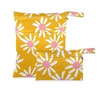 Borsa per costume da bagno prop1 con petali di margherita bianca, confezione da 2 borse per pannolini, articoli essenziali con manici per yoga