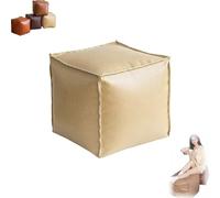 Borsa per cuscini imbottita, pouf ottomano non imbottito, soluzione per riporre il cuscino del poggiapiedi da 16 pollici, copertura quadrata impermeabile per pouf, pratica ed elegante (Beige)