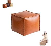 Borsa per cuscini imbottita, pouf ottomano non imbottito, soluzione per riporre il cuscino del poggiapiedi da 16 pollici, copertura quadrata impermeabile per pouf, pratica ed elegante (Arancione)