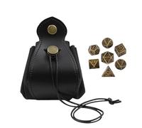 Borsa per dadi - Contenitore per dadi con coulisse per gioco, contenitore per gioielli in pelle artificiale, multifunzionale, per collane, monete, bracciali, ragazze, ragazzi e studenti