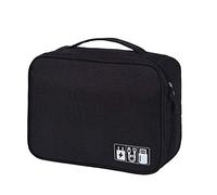 Borsa per dispositivi elettronici, scomparti per hard disk, accessori digitali, organizer per cavi, spine, disco rigido esterno, cuffie e mouse nero Nero