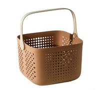 Borsa per doccia con manico e base perforata per una migliore ventilazione e un'asciugatura più rapida dopo l'uso (marrone)