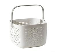 Borsa per doccia con manico e base perforata per una migliore ventilazione e un'asciugatura più rapida dopo l'uso (bianco)