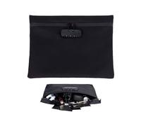 Borsa per Documenti con Lucchetto,16.5 * 24.5cm Borsa a prova di odore con serratura,Borsa antiodore con serratura a combinazione,Borsa antiodore con lucchetto a combinazione (Nero)