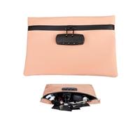 Borsa per Documenti con Lucchetto,16.5 * 24.5cm Borsa a prova di odore con serratura,Borsa antiodore con serratura a combinazione,Borsa antiodore con lucchetto a combinazione (Rosa)