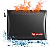 Borsa per Documenti Ignifuga, Formato A4 Borsa Impermeabile Solido in silicone rivestito resistente al fuoco Custodia protettiva Busta ignifuga per Passaporto Denaro e Oggetti di Valore Fattura