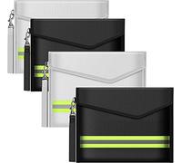 Borsa per documenti ignifuga impermeabile e ignifuga 20 x 14 cm,4 pezzi Sacchetto Antincendio Impermeabile, per documenti, denaro, passaporto, file bancari e contanti