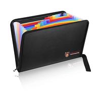 Borsa per documenti ignifuga, resistente al fuoco e all'acqua, formato A4, 12 tasche, resistente al fuoco, impermeabile, supporto per documenti, portatile, con rivestimento in silicone, non pizzica