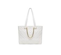 Borsa per donna Love Moschino eco pelle Bianca shopper da spalla M rifiniture or