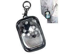 Borsa per esporre figure trasparenti, borsa portatile con portachiavi, scatola cieca da appendere per mini bambole, chiusura a cerniera, antipolvere, da collezione, per mini personaggi, bambole (nero,