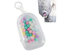 Borsa per esposizione di figure trasparenti, borsa portatile con portachiavi, scatola cieca da appendere per mini bambole, chiusura a cerniera, antipolvere, da collezione, per mini personaggi, bambole