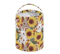 Borsa per filati con conigli, girasoli, cestini pasquali, piccola borsa per uncinetto, borsa per lavori a maglia, contenitori per filati per accessori all'uncinetto, ferri da maglia, uncinetti