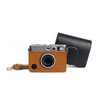 Borsa per fotocamera per Fujifilm Instax Mini EVO, custodia protettiva retrò borsa a tracolla con tracolla in pelle PU, Marrone, Borsa per fotocamera