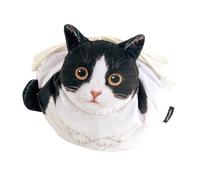 Borsa per gatti - Funny Draw String Cosmetic Bag Soft Travel Organizer | Corpo WC con funzione leggera, elegante custodia per le gite delle donne nella vita quotidiana, Gatto bianco e nero,
