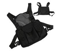 Borsa per gilet, organizer da uomo sul petto, spallacci regolabili, tasche multiple per sport, borsa da petto, per corsa, attività sportive, 28 x 22 x 2,9 x 2,9 cm, Nero , Refer to description, Unisex