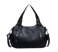 Borsa per gli uomini borsa per le donne borsa a tracolla da donna con tasca PU rimorchiato messenger scuola viaggio, Nero , One Size, Zaino monospalla