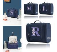 Borsa per il bucato Borse da trucco Borsa da viaggio impermeabile per le donne Borsa grande con scomparto di stoccaggio Borsa da toilette cosmetica con stampa floreale viola Organizer con gancio Beaut