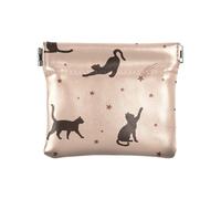 Borsa per il cambiamento in pelle PU, mini borsa da trucco, gatto nero silhouette tra stelle notte, uomo donna viaggio, Gatto nero Silhouette Tra Stelle Notte, 1 Size, Accessorio da viaggio