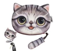Borsa per il cambio di animali per monete - simpatica borsa a moneta con cerniera gatto con arredamento di coda | Piccola custodia per monete per tasti di gioielli con carte, regalo mini portafoglio c