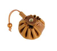 Borsa per il cambio vintage, fatta a mano in vera pelle bovina, borsa portaoggetti con coulisse in pelle, borsa per gioielli, mini portamonete da uomo e donna, accessori per giochi di ruolo, Marrone