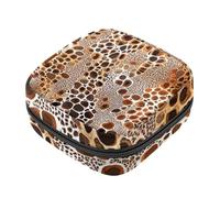 Borsa per il ciclo mestruale per ragazze donne donne leopardo giallo borse per lo smaltimento degli assorbenti igienici, grande capacità con cerniera mestruale Pad Pouch