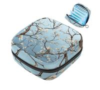 Borsa per il ciclo mestruale per ragazze donne signore, albero e fiore, 64 sacchetti per lo smaltimento degli assorbenti igienici, grande capacità con cerniera