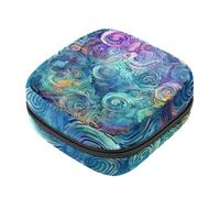 Borsa per il ciclo mestruale per ragazze donne signore, astratto artistico turbinio texture sacchetti per lo smaltimento dei tovaglioli igienici, grande capacità con cerniera mestruale sacchetto per