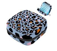 Borsa per il ciclo mestruale per ragazze donne signore, astratto Leopard-342 sacchetti per lo smaltimento degli assorbenti igienici, grande capacità con cerniera