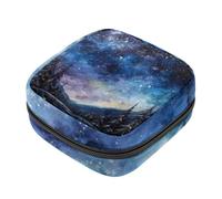 Borsa per il ciclo mestruale per ragazze donne signore, borsa per lo smaltimento degli assorbenti sanitari astratta della Via Lattea, sacchetto mestruale con cerniera di grande capacità