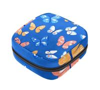 Borsa per il ciclo mestruale per ragazze donne signore, borse per lo smaltimento degli assorbenti igienici con motivo farfalle colorate, grande capacità con cerniera