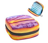 Borsa per il ciclo mestruale per ragazze donne signore, borse per lo smaltimento degli assorbenti igienici al tramonto, grande capacità con cerniera