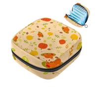 Borsa per il ciclo mestruale per ragazze donne signore, borse per lo smaltimento dei tovaglioli igienici con zucca felice del Ringraziamento, grande capacità con cerniera