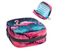 Borsa per il ciclo mestruale per ragazze donne signore, cielo stellato fenicottero-131 sacchetti per lo smaltimento degli assorbenti igienici, grande capacità con cerniera