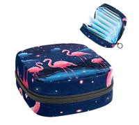 Borsa per il ciclo mestruale per ragazze donne signore, cielo stellato fenicottero sacchetti per lo smaltimento degli assorbenti igienici, grande capacità con cerniera sacchetto mestruale