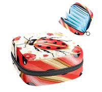 Borsa per il ciclo mestruale per ragazze donne signore, coccinella-2100 sacchetti per lo smaltimento degli assorbenti igienici, grande capacità con cerniera