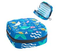 Borsa per il ciclo mestruale per ragazze donne signore, colorato scarabocchio animali parole modello borse per lo smaltimento del tovagliolo sanitario, grande capacità cerniera mestruale Pad Pouch