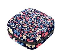 Borsa per il ciclo mestruale per ragazze donne signore, ditsy floreale senza cuciture, sacchetti per lo smaltimento degli assorbenti igienici, grande capacità con cerniera mestruale