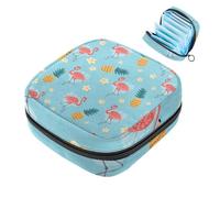 Borsa per il ciclo mestruale per ragazze donne signore, fenicottero ananas-977 sacchetti per lo smaltimento dei tovaglioli igienici, grande capacità con cerniera mestruale sacchetto