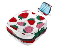 Borsa per il ciclo mestruale per ragazze donne signore, fragola-100 sacchetti per lo smaltimento degli assorbenti igienici, grande capacità con cerniera