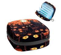 Borsa per il ciclo mestruale per ragazze donne signore, Halloween gatto nero zucca-890 sacchetti per lo smaltimento dei tovaglioli igienici, grande capacità con cerniera sacchetto mestruale
