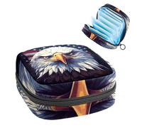 Borsa per il ciclo mestruale per ragazze donne signore, Independence Day Bomber-251, sacchetti per lo smaltimento degli assorbenti igienici, grande capacità con cerniera