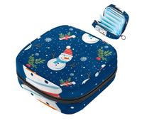 Borsa per il ciclo mestruale per ragazze donne signore, Merry Christmas Snowman-1210 sacchetti per lo smaltimento degli assorbenti igienici, grande capacità con cerniera