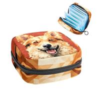 Borsa per il ciclo mestruale per ragazze donne signore, motivo cane-2187 sacchetti per lo smaltimento degli assorbenti igienici, sacchetto mestruale con cerniera di grande capacità