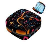 Borsa per il ciclo mestruale per ragazze donne signore, note musicali-207 sacchetti per lo smaltimento degli assorbenti igienici, grande capacità con cerniera