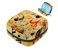 Borsa per il ciclo mestruale per ragazze donne signore, note musicali-295 sacchetti per lo smaltimento degli assorbenti igienici, grande capacità con cerniera