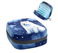 Borsa per il ciclo mestruale per ragazze donne signore, orso polare nel cielo stellato 328 sacchetti per lo smaltimento degli assorbenti igienici, grande capacità con cerniera