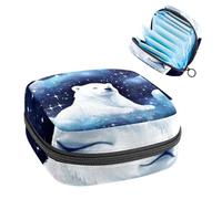 Borsa per il ciclo mestruale per ragazze donne signore, orso polare nel cielo stellato 373 sacchetti per lo smaltimento degli assorbenti igienici, grande capacità con cerniera