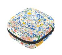 Borsa per il ciclo mestruale per ragazze donne signore, sacchetti per lo smaltimento degli assorbenti igienici con motivo floreale colorato, grande capacità con cerniera
