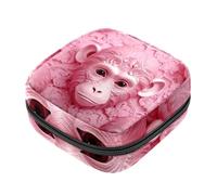 Borsa per il ciclo mestruale per ragazze donne signore, scimmia rosa orangutan-31 sacchetti per lo smaltimento dei tovaglioli igienici, grande capacità con cerniera mestruale